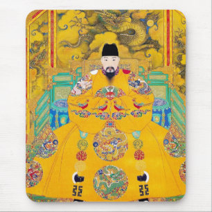 Cool oriental classic chinese woodcut emperor art mouse mat