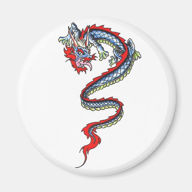 Cool Oriental Dragon theme magnet (Front)
