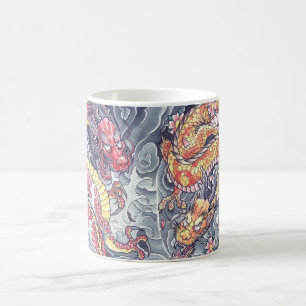 Cool Oriental Dragons tattoo  mug