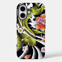 Cool oriental japanese black ink lucky koi fish