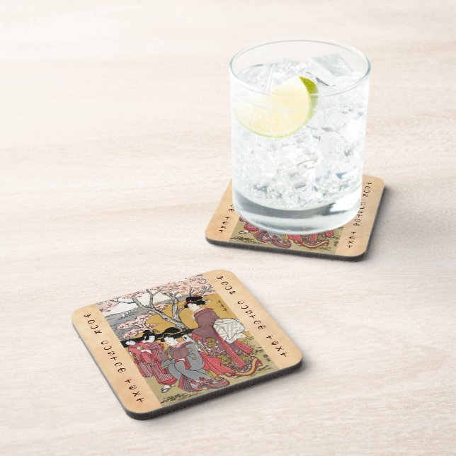 Cool oriental japanese classic geisha lady art coaster (Right Side)