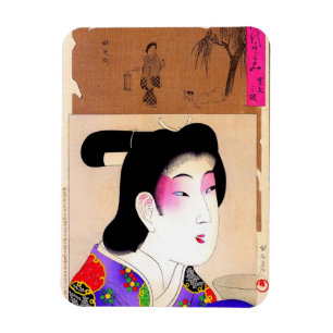 Cool oriental japanese classic geisha lady art magnet