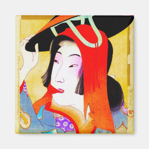 Cool oriental japanese classic geisha lady art magnet