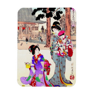 Cool oriental japanese classic geisha lady art magnet