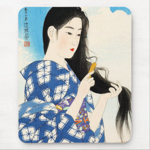Cool oriental japanese classic geisha lady art mouse mat