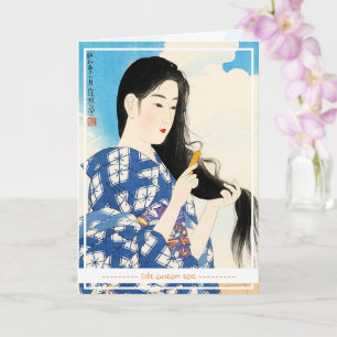 Cool oriental japanese classic geisha lady maiko card