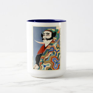 Cool oriental japanese classic kabuki actor art Two-Tone coffee mug