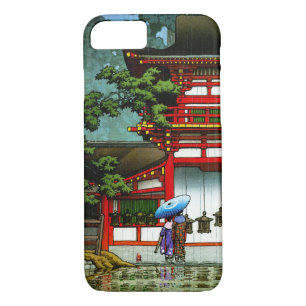 Cool oriental japanese classic temple rain art iPhone 8/7 case