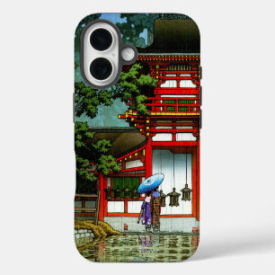 Cool oriental japanese classic temple rain art iPhone 16 case