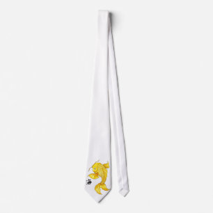 Cool Oriental Japanese Gold Koi Fish Carp tattoo Tie