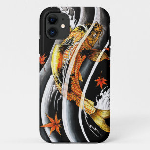 Cool oriental japanese Gold Lucky Koi Fish tattoo iPhone 11 Case
