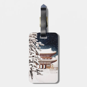 Cool oriental japanese Hasui Kawase winter scenery Luggage Tag