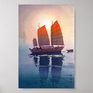 Cool oriental japanese Hiroshi Yoshida morning Poster