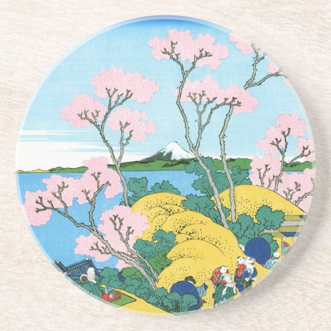 Cool oriental japanese Hokusai Fuji View landscape Coaster (Front)