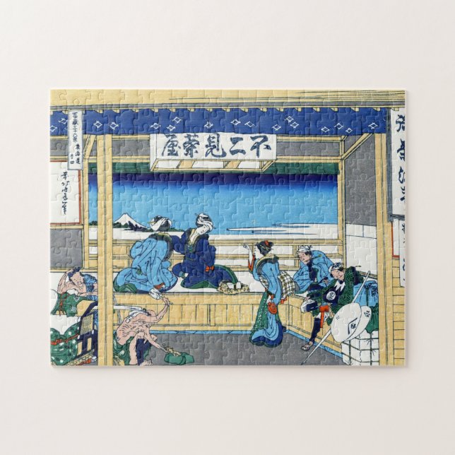 Cool oriental japanese Hokusai Fuji View landscape Jigsaw Puzzle (Horizontal)