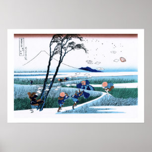 Cool oriental japanese Hokusai Fuji View landscape Poster