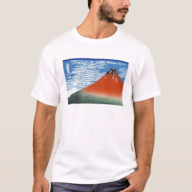 Cool oriental japanese Hokusai Fuji View landscape T-Shirt (Front)