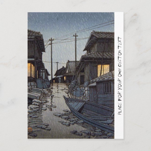 Cool oriental japanese Kawase village scenery Postcard (Front)