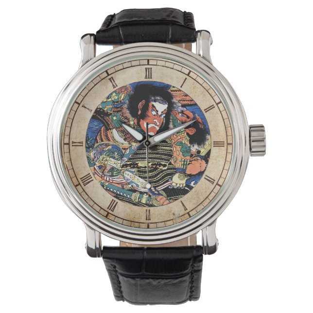 Cool oriental japanese legendary warrior samurai watch (Front)