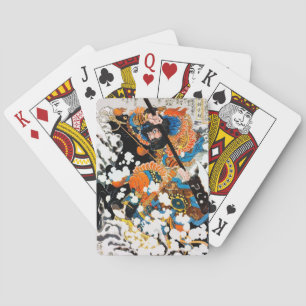 Cool oriental japanese samurai warrior tattoo playing cards