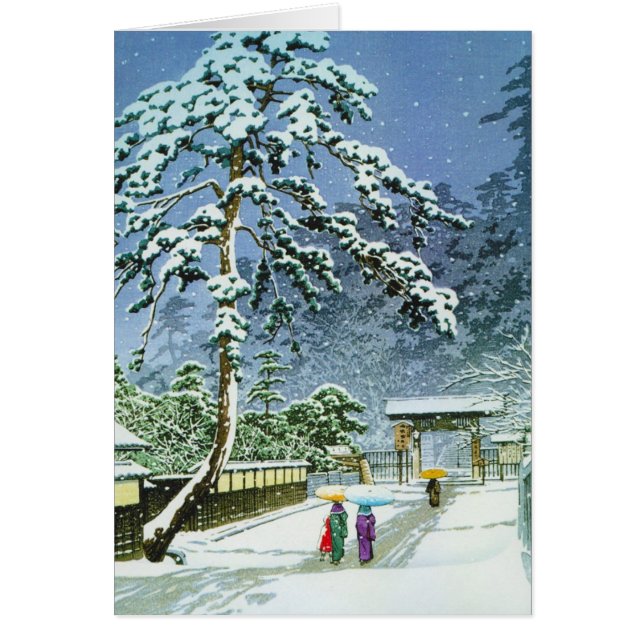 Cool oriental japanese watercolor Honmonji Temple (Front)