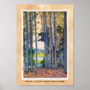 Cool oriental japanse Yoshida Bamboo Forest art Poster