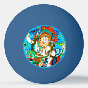 Cool oriental mandala White Jambhala vibrant god Ping Pong Ball