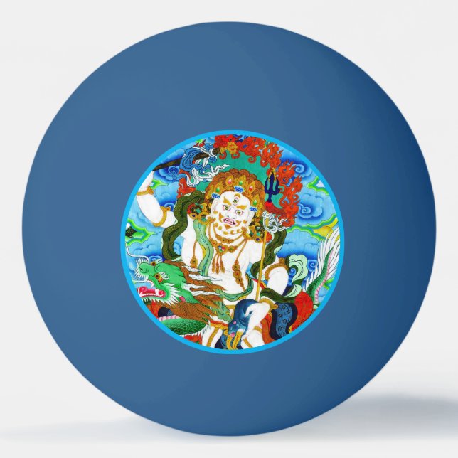 Cool oriental mandala White Jambhala vibrant god Ping Pong Ball (Front)