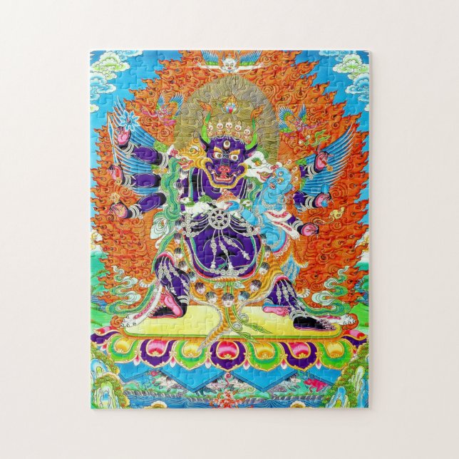 Cool oriental mandala Yamantaka vibrant god art Jigsaw Puzzle (Vertical)