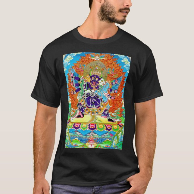 Cool oriental mandala Yamantaka vibrant god art T-Shirt (Front)