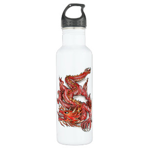 Cool Oriental Red Dragon Tattoo 710 Ml Water Bottle