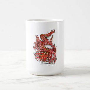 Cool Oriental Red Dragon Tattoo Coffee Mug
