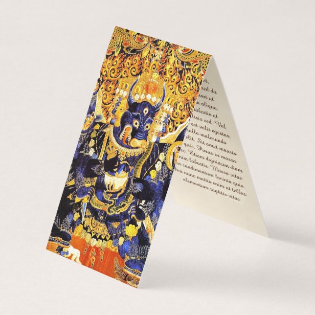 Cool oriental tangka Yamantaka death god tattoo Business Card (Front)