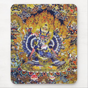 Cool oriental tangka Yamantaka death god tattoo Mouse Mat