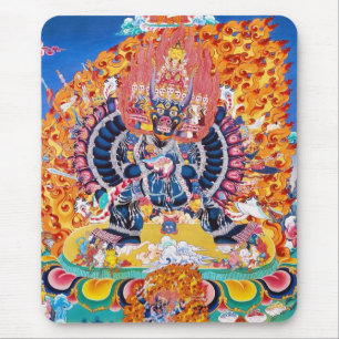 Cool oriental tangka Yamantaka death god tattoo Mouse Mat