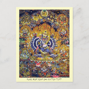 Cool oriental tangka Yamantaka death god tattoo Postcard