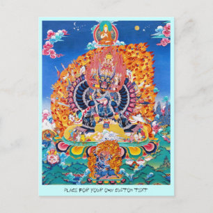 Cool oriental tangka Yamantaka death god tattoo Postcard