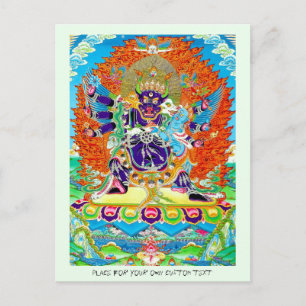 Cool oriental tangka Yamantaka death god tattoo Postcard