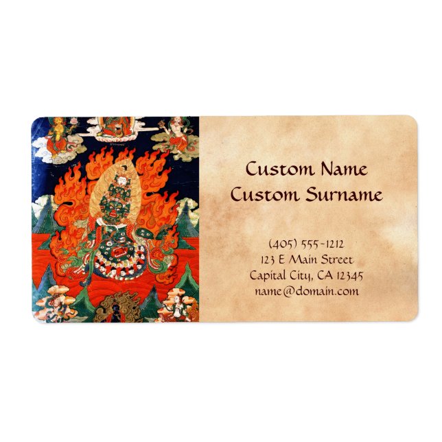 Cool oriental tibetan god thangka tattoo art (Front)