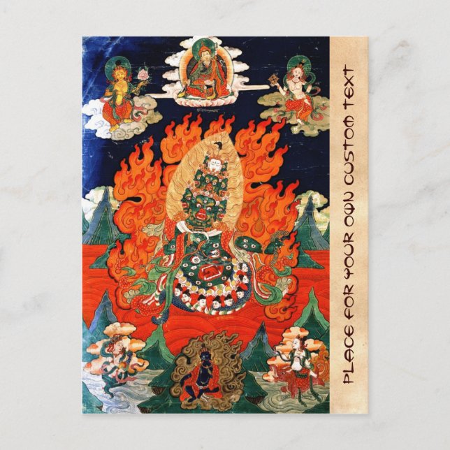 Cool oriental tibetan god thangka tattoo art postcard (Front)