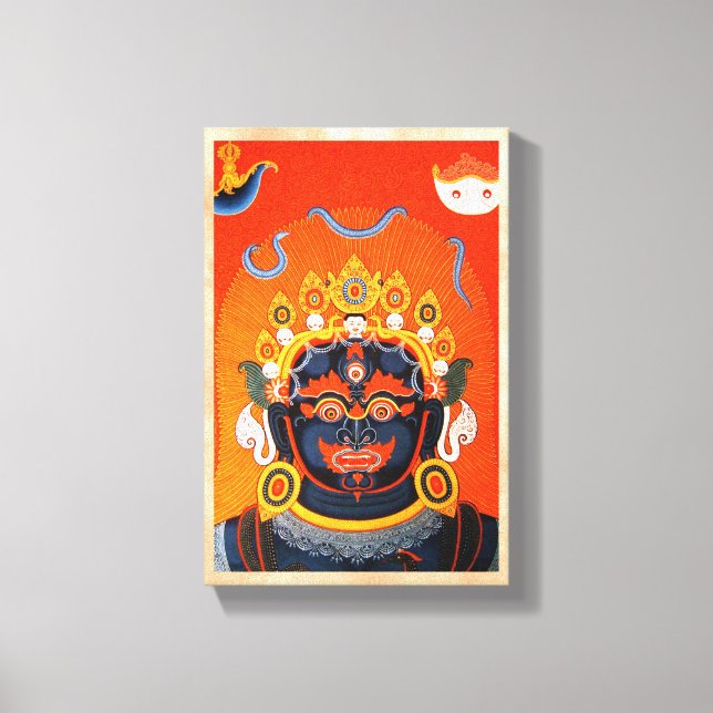 Cool oriental tibetan thangka Bhairava tattoo art Canvas Print (Front)