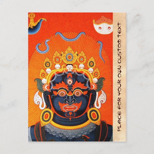 Cool oriental tibetan thangka Bhairava tattoo art Postcard (Front)