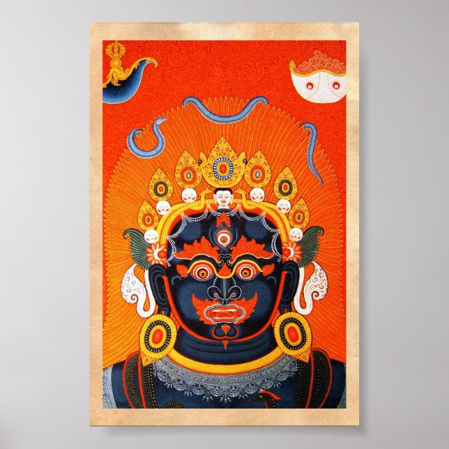 Cool oriental tibetan thangka Bhairava tattoo art Poster (Front)