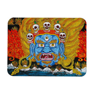 Cool oriental tibetan thangka demon tattoo art magnet
