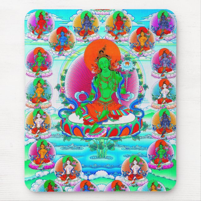 Cool oriental tibetan thangka god tattoo art mouse mat (Front)