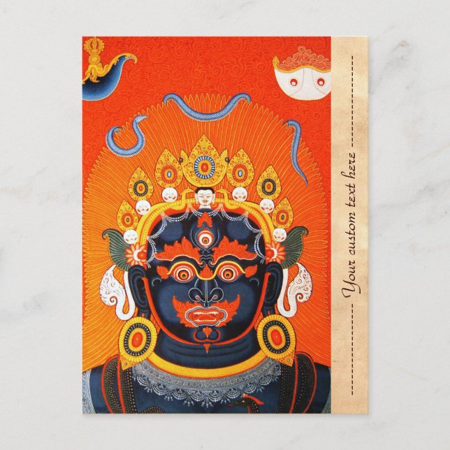 Cool oriental tibetan thangka god tattoo art postcard (Front)