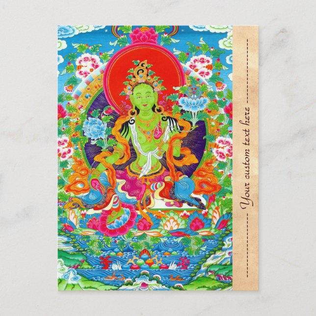 Cool oriental tibetan thangka god tattoo art postcard (Front)