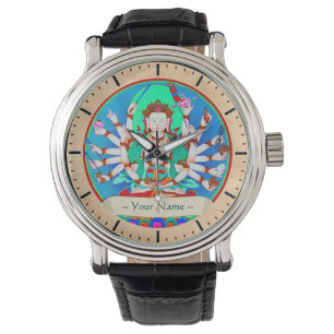 Cool oriental tibetan thangka god tattoo art watch