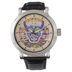 Cool oriental tibetan thangka god tattoo art watch