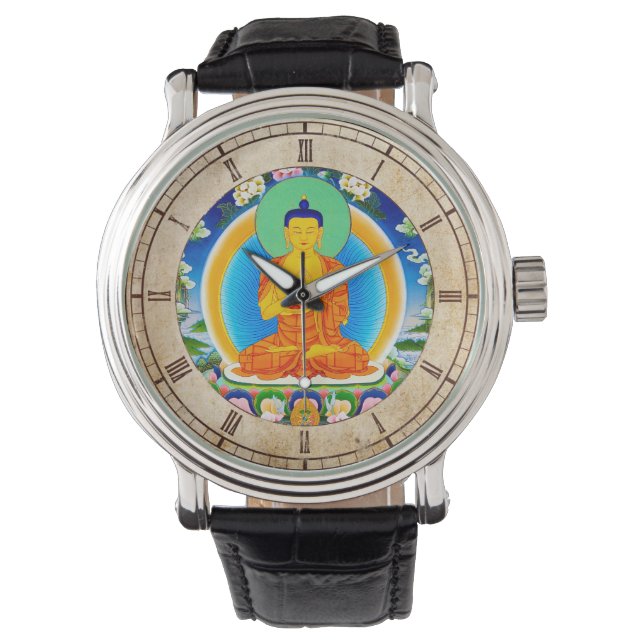 Cool oriental tibetan thangka god tattoo art watch (Front)